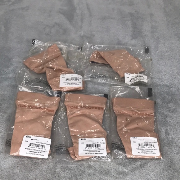 5 Tommie Copper Unisex Ankle Sleeves SIze S Nude New - Picture 1 of 4